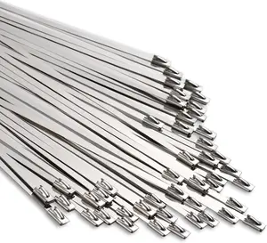 100PCS Heavy Duty Metal Zip Ties – Stainless Steel Cable Ties for Outdoor Use, Chain Link Fence, Chicken Coop, Exhaust Wrap & Pipe Fastening