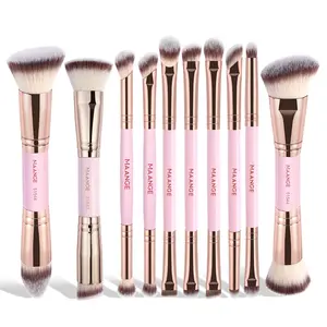 MAANGE 10pcs Dual-Ended Set, Makeup Brushes Kits, Foundation Brush Blush Contour Brush Eyeshadow Brush Nose Shadow Brush Detail Brush, Professional Cosmetic Tools for Foundation Blending & Eyeshadow Application, Makeup Accessories Gifts for Friends