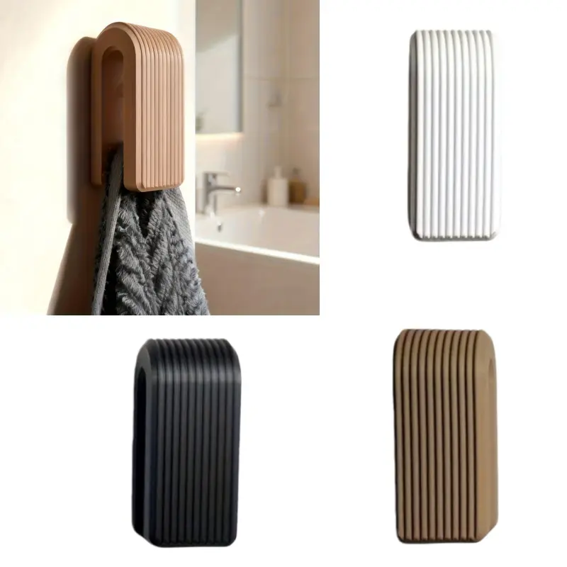 Automatic Lock Gravity Towel Rack, Japanese Minimalist Wall-Mounted, No Drilling Dual-Sided Tape, Bathroom Towel and Bath Sheet Storage, Modern Bathroom Accessory, Restroom Accessories-MM1