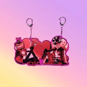 Hazbin Hotel Couple's Best Friend Characters Alastor Acrylic Keychains Cute Cartoon Anime Bag Backpack Pendant Gift Ornaments