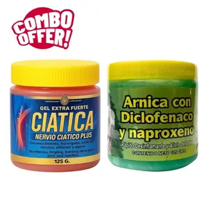 (COMBO PACK) Ciatica ointment Extra Fuerte Nervio + Arnica a con diclofenaco y naproxeno Ciatico Plus 125 Healthcare Skin Repair Moisturizers Comfort Moisture Cosmetic Blend Herbal Intensive Soothing Hydrating Moisturizing