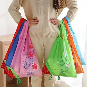 6-piece cute reusable grocery bag-fruit-shaped Oxford shopping tote with handle, washable foldable shopping and travel tote, reusable shopping bag, Strawberry Themed Bag