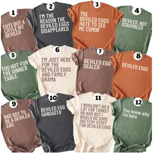 Comfort Color Funny Thanksgiving Group Shirts, Snarky Deviled Eggs Tee, Friendsgiving Shirt, Matching Adult Humor Tee, Sarcastic Couples Shirt, Dinner Food Tee