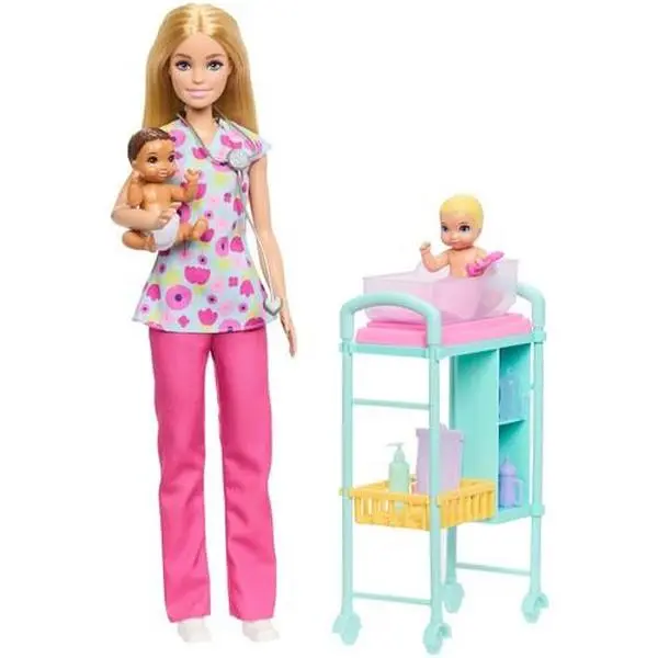 Barbie Careers Baby Doctor Playset with 3 Dolls, Blonde  [COLLECTIBLES]