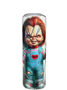Chucky Valentine - 20oz oz 20 oz. 20oz. - Skinny Straight Sublimation Tumbler - Amy's Tumbler Junkies - Your Favorite Tumbler Shop!