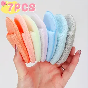 7-piece set of deep cleansing and exfoliating facial sponge, Beauty sponge, Available in any color, reusable, hydrophilic PU material, removes blackheads and deep dirt, making it the best companion for women's makeup removal. Soft and comfortable