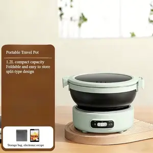 220V Electric Cooking Pot Portable Multi Cooker Dormitory Travel Folded Rice Cooker Split Hot Pot Electrical Capabilities ZJMZYM
