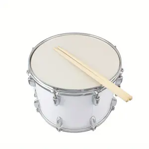 14x10 Inch White Marching Drum with All-in-One Accessories - Includes Drumsticks, Key & Strap, Durable Metal Construction for Parades, Bands & Outdoor Events, Parade Drum, Band Performance, Classic Drum Design, Metallic Finish