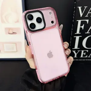 Candy Color Clear Case for iPhone 17 Pro Max 16 15 14 13 12 11 XR XS Transparent Shockproof Silicone Back Cover Simple Aesthetic Protective Phone Case