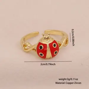 2026 Spring Vibe Enamel Ladybug Ring| Adjustable Open Band for Casual Outfits