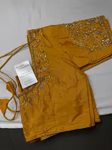 Pearl Maggam Gold Blouse Pearl Maggam Gold Blouse