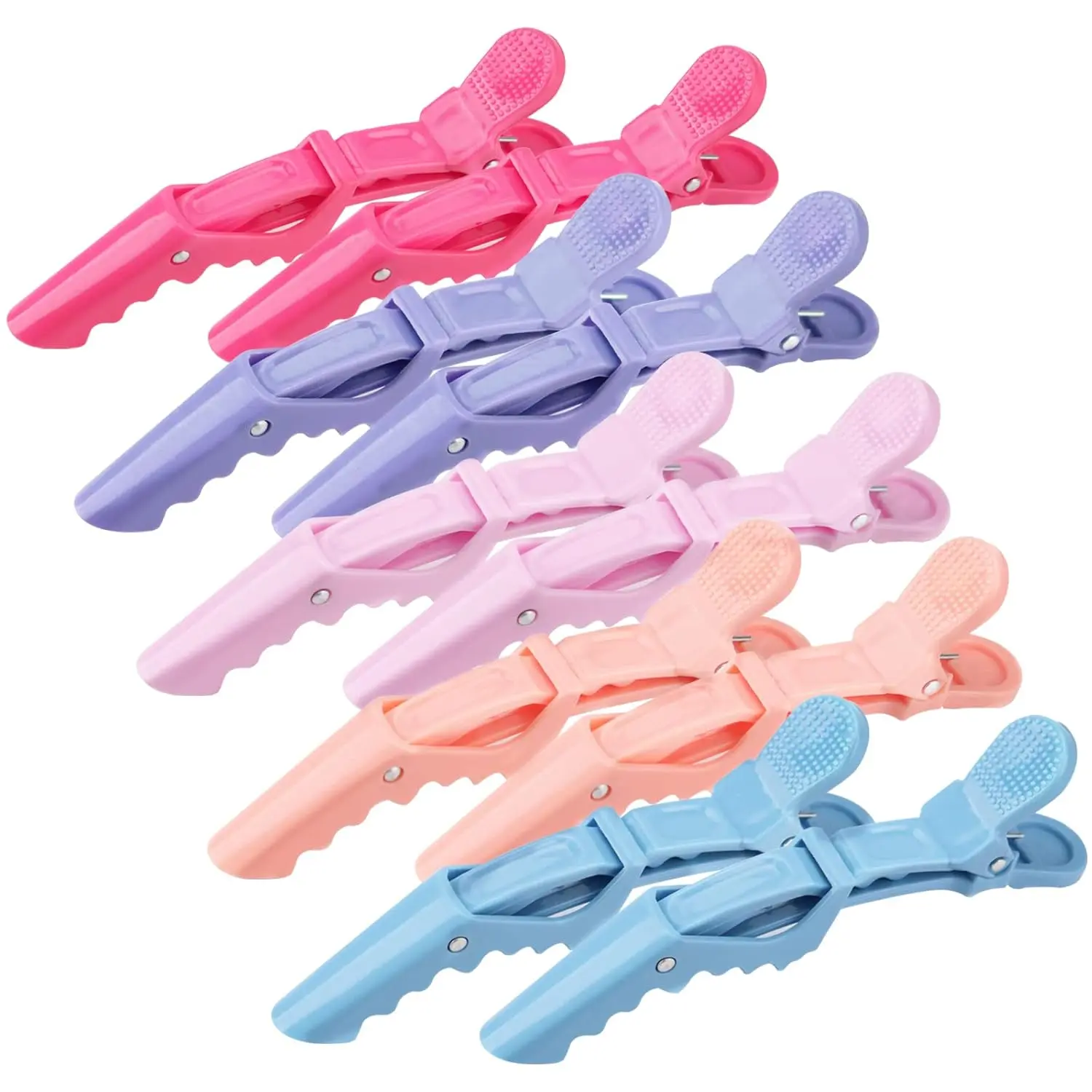 Plastic Non Slip Hair Clips for Women, Professional Alligator Hair Clips, Hair Styling Clips Sectioning Clips of Hair Salon (10PCS Macaroon)