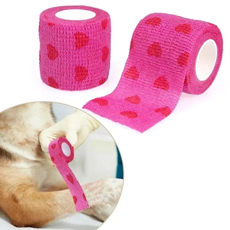Pet Self-Adhering Elastic Bandage Rolls - Non-Woven, Breathable Medical Wound Cover Tape for Dogs, Multi-Size Pet Healthcare Accessory for Outdoor Activities, Medical Wound Tape