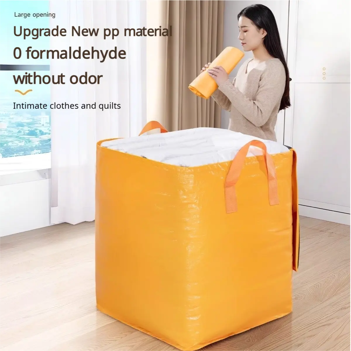 105.67 Gal (400L) Large Capacity Moving & Storage Bags, Durable Dustproof Organizer, Extra Thick Packing Solution for Dorm & Moving, Efficient Space Saver, Room Organization Products (Grey)