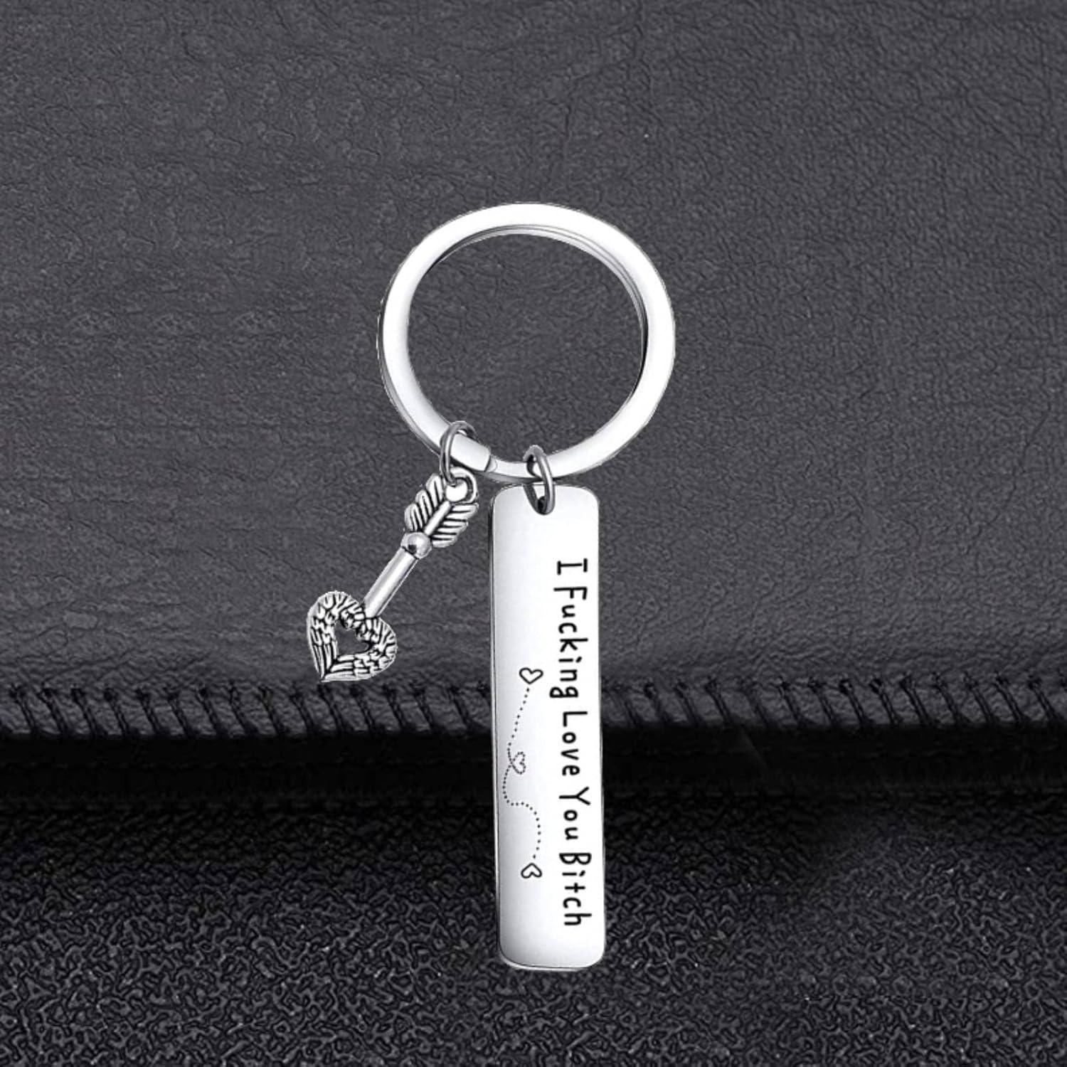 Best Friend Keychain for Women, Stainless Steel Key Chain Engrave I Fking Love You Bith Birthday Christmas Friendship Gift for Bestie Best Friends Female Bff Best Friend Keychain for Women, Stainless Steel Key Chain Engrave I Fking Love You Bith Birthday Christmas Friendship Gift for Bestie Best Friends Female Bff