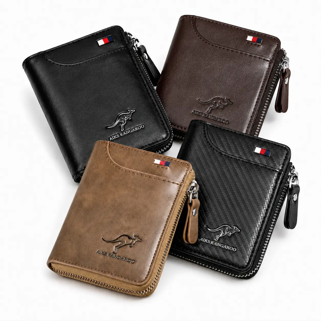 Mens RFID Blocking Leather Wallet Credit Card ID Holder Zipper Purse Waterproof