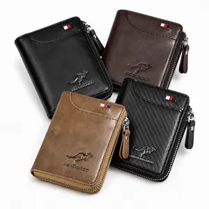 [FathersDayGift] Mens RFID Blocking Leather Wallet Credit Card ID Holder Zipper Purse Waterproof
