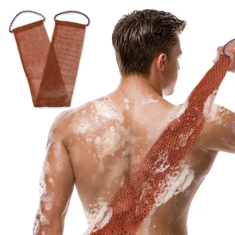 【Black Friday】African Exfoliating Shower Net with Loop Handles, Reusable Skin-Softening Loofah for Deep Cleansing, Back Scrubber and Dead Skin Remover for Men and Women