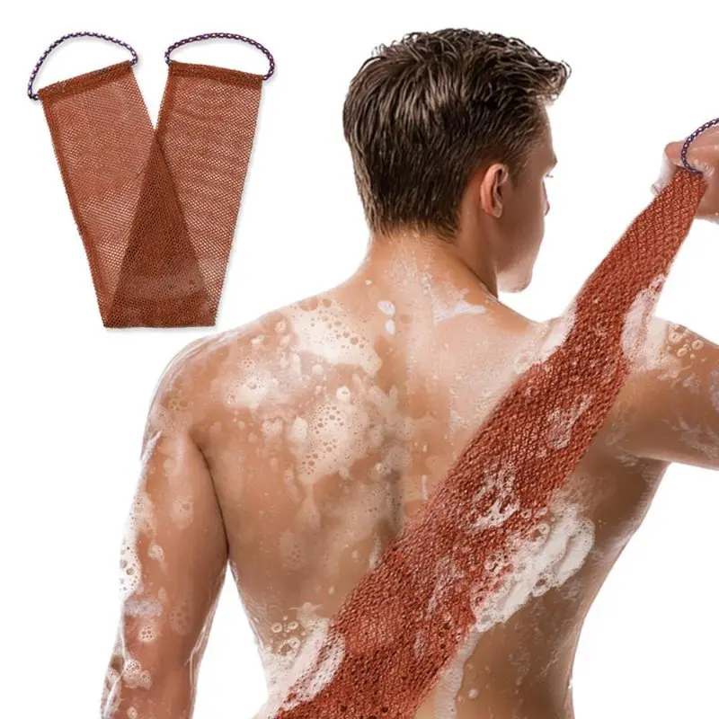 【Black Friday】African Exfoliating Shower Net with Loop Handles, Reusable Skin-Softening Loofah for Deep Cleansing, Back Scrubber and Dead Skin Remover for Men and Women