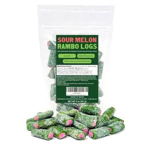 Swedish Candy Sour Melon Gummy Candy Rambo Logs, Swedish Sour Candy Melon Logs 8 Ounce, Hot Tiktok