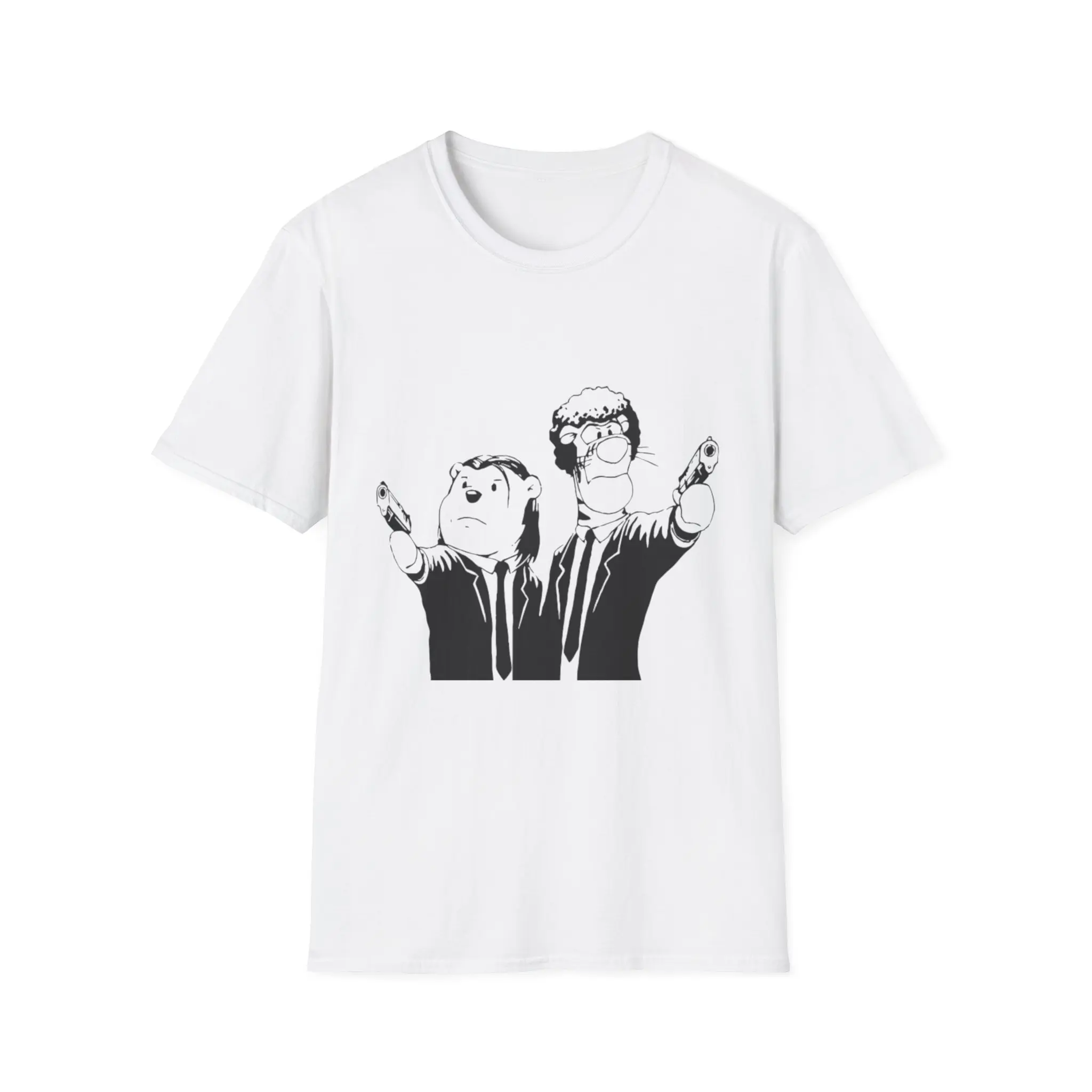 Pooh and Tigger Pulp Fiction- Stylish Unisex Graphic Tee | Fun Casual Wear for Game Nights, Birthdays, Friends Gatherings, Family Events, and More