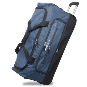World Traveler Dejuno 32-Inch Lightweight Denim Drop Bottom Rolling Duffel Bag