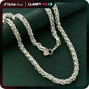 925 silver plated Wheat Chain  6mm Italy New Foxtail Spiga Necklace,Hypoallergenic & Tarnish-Resistant, Durable Hip Hop Jewelry for Daily Wear