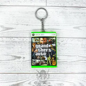 Mini Xbox 360 Game Case Keychain Inspired by Grand Theft Auto IV | Magnetic Opening Case with Mini Disc