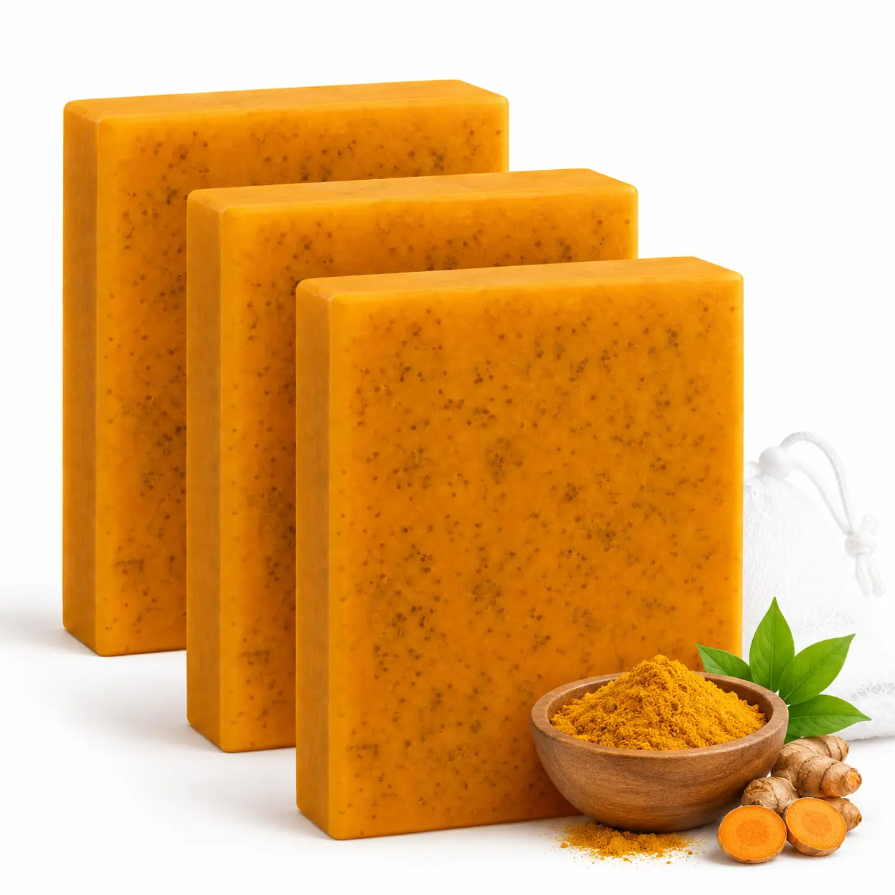 Turmeric Lemon KojicAcid Ginger Soap Bar, Face and Body Cleansing Soap for Men and Women, Multipurpose Facial Wash and Bath Bar, Skincare Cleanser for Everyday Use with Rich Lather, Gentle Cleansing Bar for a Fresh, Clean and Refreshed-Looking Appearance