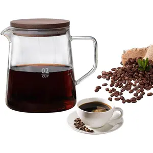 Small Glass Carafe 16.9oz Clear Glass Coffee Server for Drip Coffee Maker Manual Pour over Tea Steeper Pot with Lid