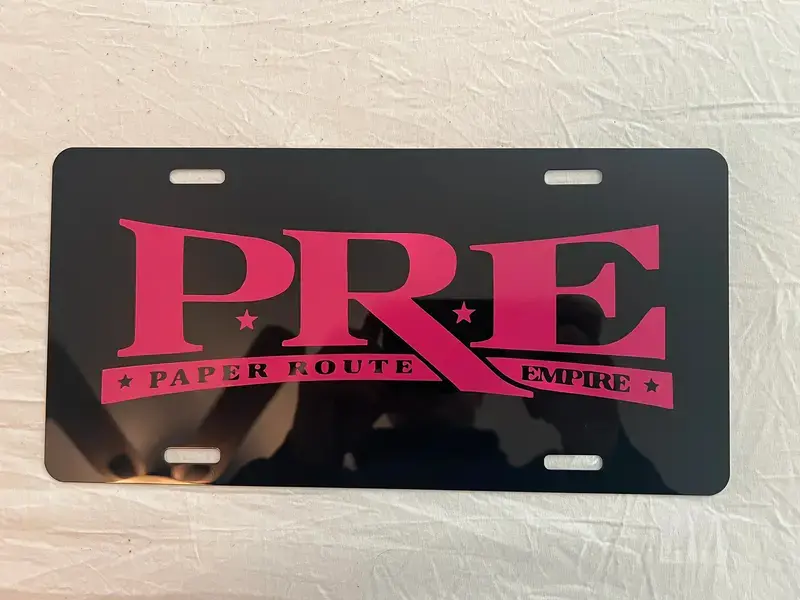 PRE Automotive Front Pre License Plate - Heavy-Duty Weatherproof Aluminum Decals, Vinyl Car Accessories for Auto & Truck Exterior Parts.