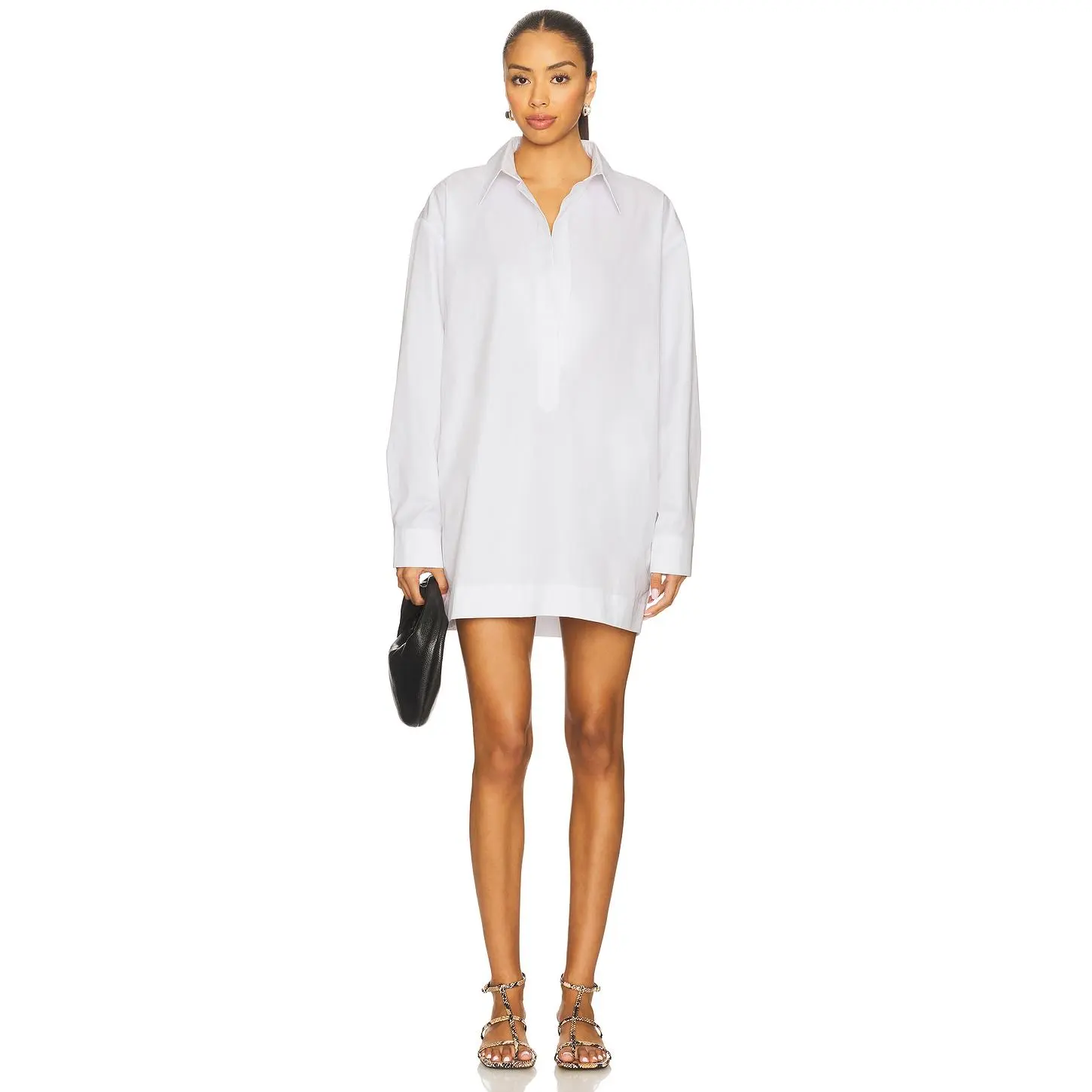 EAVES Yohanne Shirt Dress in White