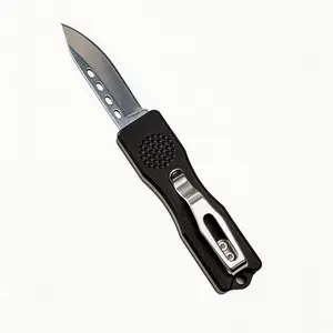 Premium Mini Foldable Stainless Steel Camping Utensil with Honeycomb Grip & Pocket Clip | Outdoor EDC Tool