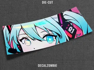 set 10 Cute Miku Sticker, Cute Glossy Waterproof + Weatherproof Decals | Car Sticker | Decorative Decal