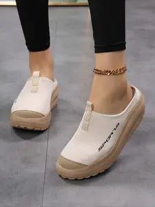 Women's Comfortable Flat Shoes, Casual Slip On Lightweight All-Season Elastic Slim Fit Fashion Sneakers, Thick Cushioning, Perfect for Running & Training