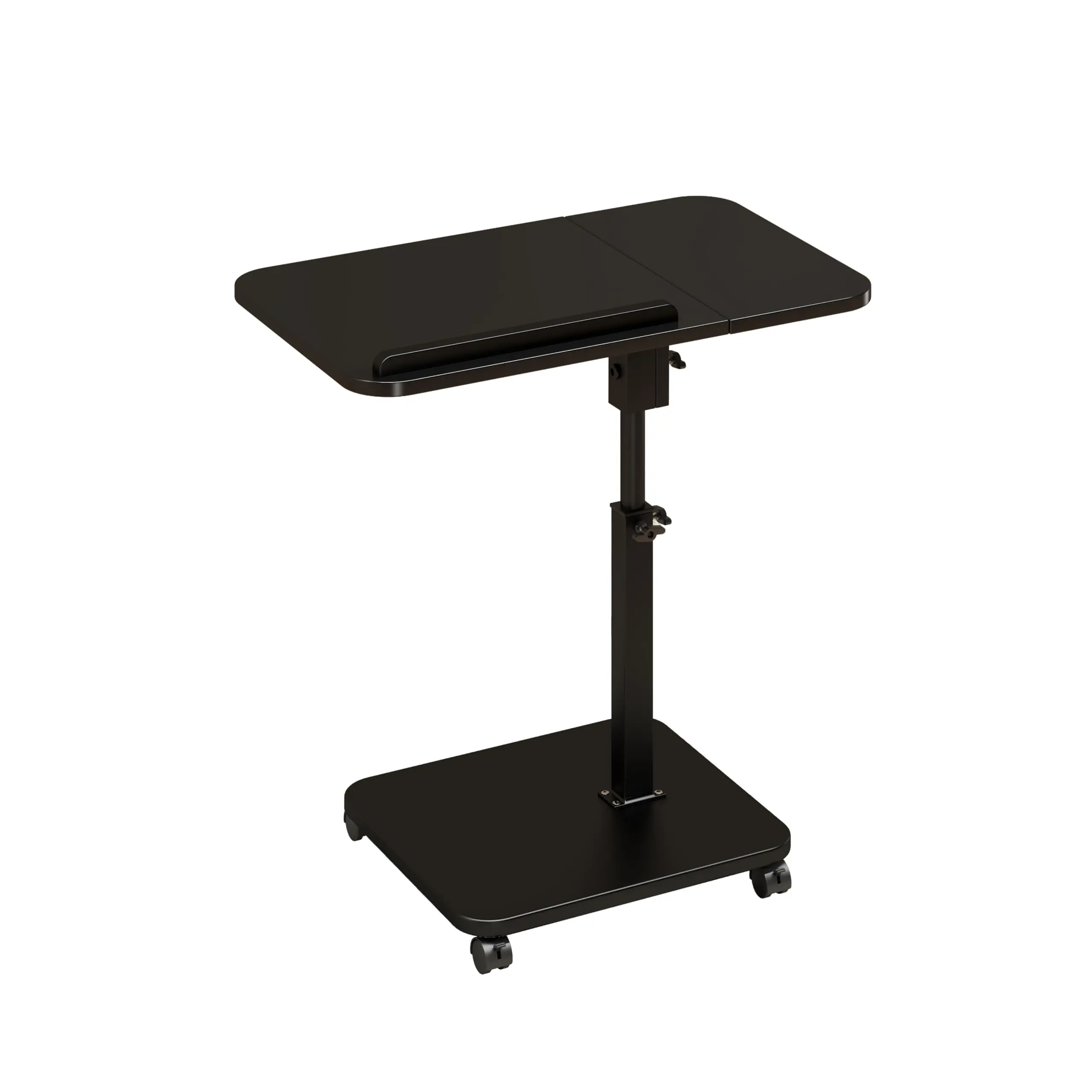 Couch Tables,Adjustable Height Slide Under Sofa, 180° Swivel Modern TV Tray Table with Wheel, c Shaped End Table for Couch, for Small Place, Mobile Standing Desk for Living room Bedroom