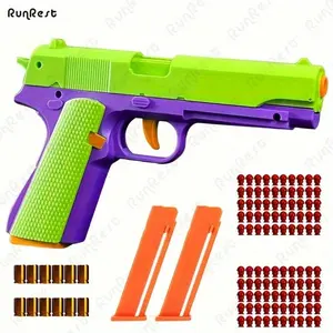 RunRest Soft Bullet Gun Toy Pistol With 100 Bullets, 12 Shells, And 2 Mazines New Toy Gun Pistol Hollow Hanging Machine, Toy Foam Blaster, Outdoor Sports Shooting Game,Halloween And Christmas Holiday Gifts
