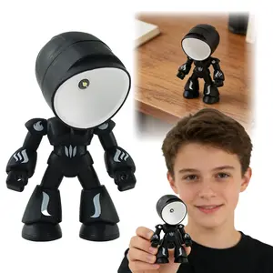 LED Mini Night Light Creative Robot Table Lamp Unique Fun Robot Lamp, Creative Fully Posable Body bot Style Table Cordless Lamp for Bedroom Desk Home Decor