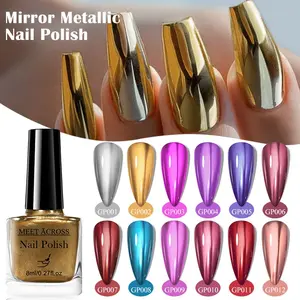 Mirror Metallic Nail Polish, Quick Dry, Long Lasting, No Lamp Needed, 2 Colors Available, Perfect for Home & Salon Use