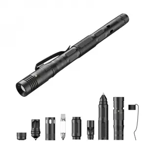 Ultimate Tactical EDC Pen: 100LM Bright Flashlight, Self-Defense Tool & Emergency Glass Breaker - Essential Outdoor Survival Gear  Multifunctional Ballpoint Pen