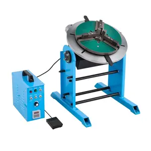 VEVOR Rotary Welding Positioner, 441 lbs Load Capacity, -45 to 90 Tilt Angle Welding Positioner Turntable Table, 0.5-5 RPM Speed Control, Electric and Foot Pedal, for Cutting, Grinding, Assembly