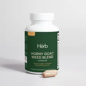 Hërb Horny Goat Weed Blend Capsules - 60 Count, US Made, Natural Energy Booster, Stamina & Hormonal Balance Support, Dietary Supplement for Health & Fitness