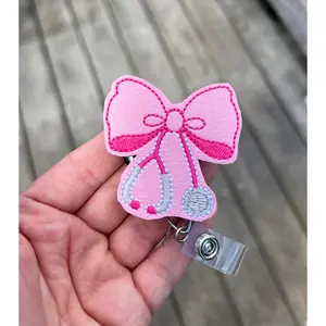 Stethoscope Bow Badge Reel