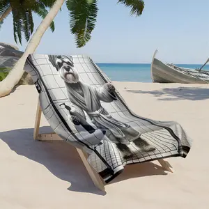 1 piece A pet dog wearing a bathrobe in the bathroom holding a shampoo bottle. themed beach towel - Modern-style flannel blanket, suitable for sofas and beds, all-season use, super soft and comfortable, digital printing, 100% polyester material