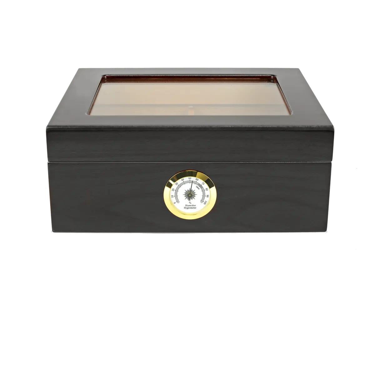 Capri Small Cigar Humidor with External Hygrometer | Holds 50 Cigars