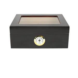 Capri Small Cigar Humidor with External Hygrometer | Holds 50 Cigars