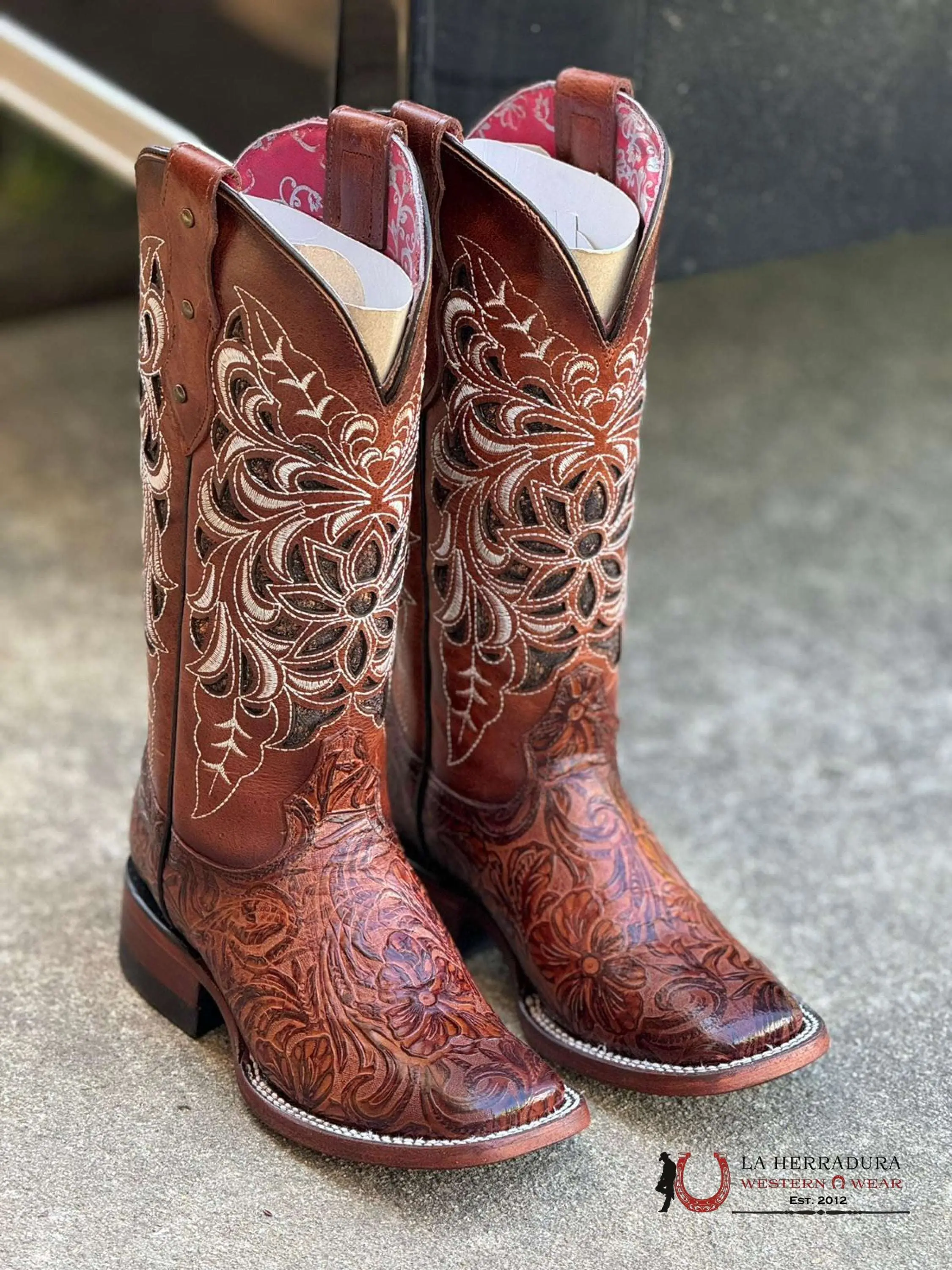 ROCKEM ‘KIARA’ ALMA FLOR DE LUZ SHEDRON W/ GLITTER INLAY SQ TOE