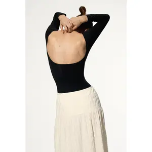 H&M Textured jersey midi skirt