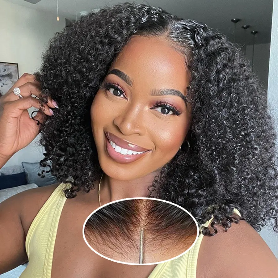 ISWEET Short Deep Wave Wear and Go Glueless Wigs Human Hair Pre Cut 210% Density 4x4 HD Lace Front Wigs Pre Plucked For Black Women