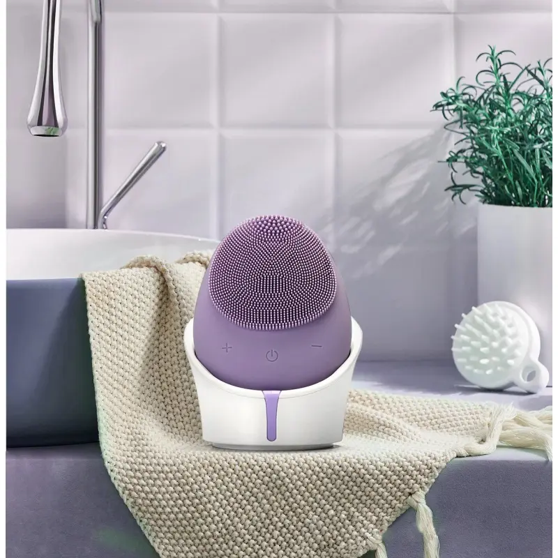 Electric Silicone Facial Cleaning Brush Ultrasonic Skin Care Beauty Tools Exfoliating Cleaning Brush